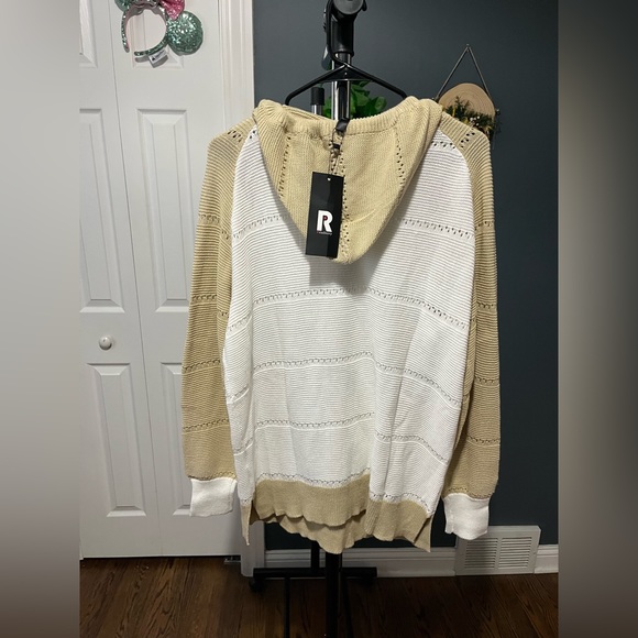 Women's Lightweight Color Block Hooded Drawstring Hoodie Pullover Sweatshirt - Picture 5 of 6